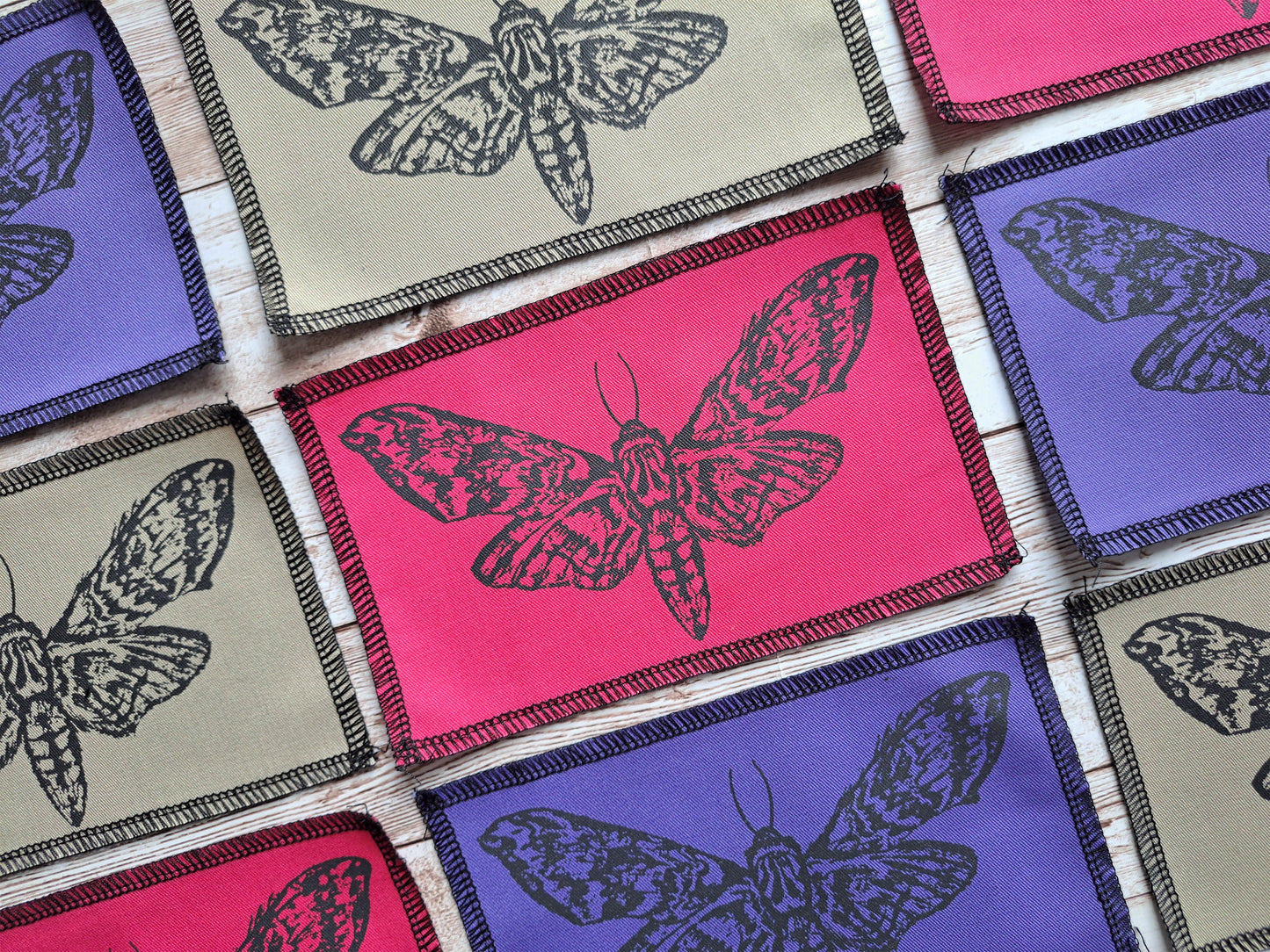 Moth Patch | Gothic Punk Patch | Hand Screen Print | Insect Patch | Alternative Fashion