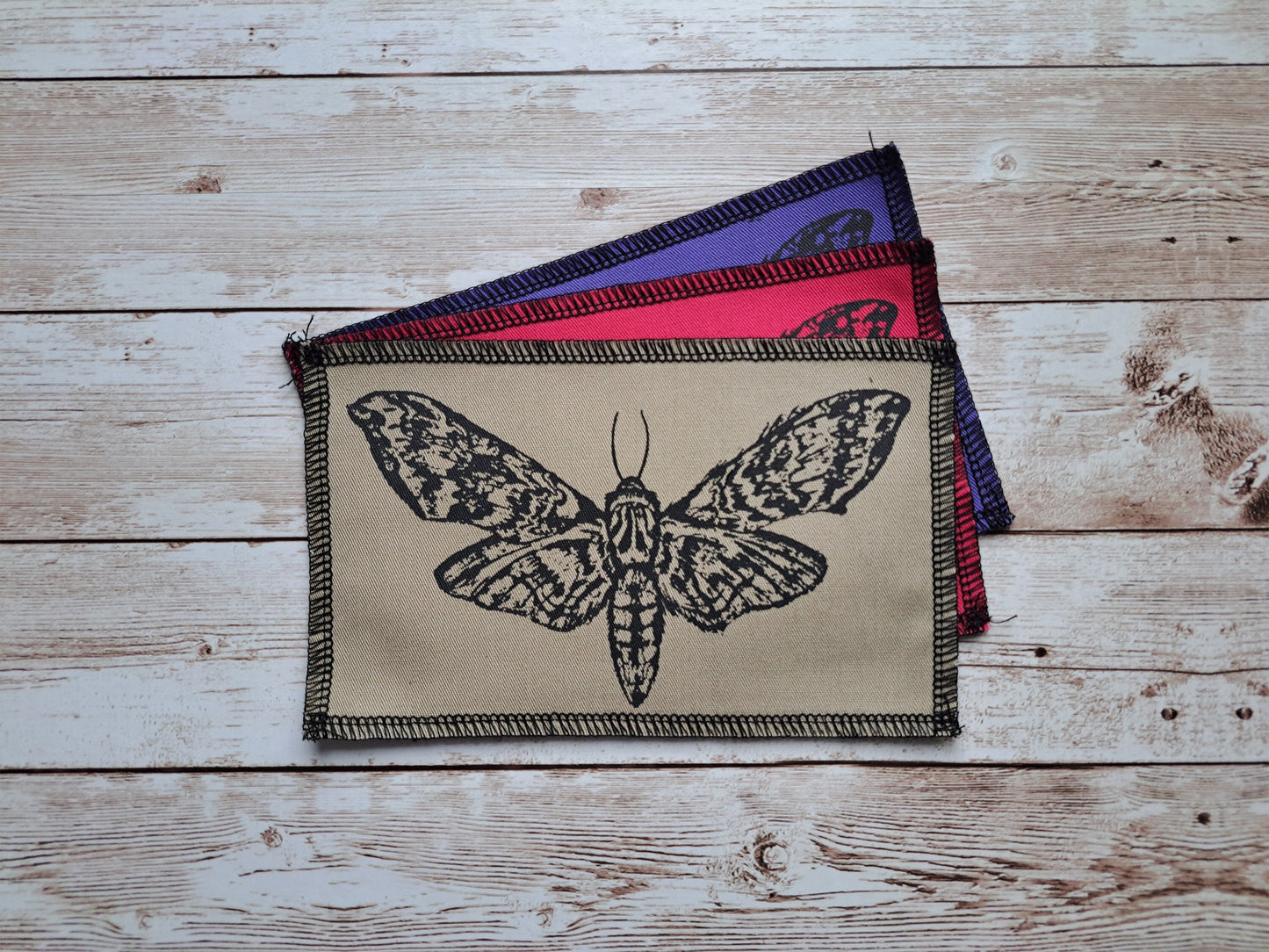 Moth Patch | Gothic Punk Patch | Hand Screen Print | Insect Patch | Alternative Fashion