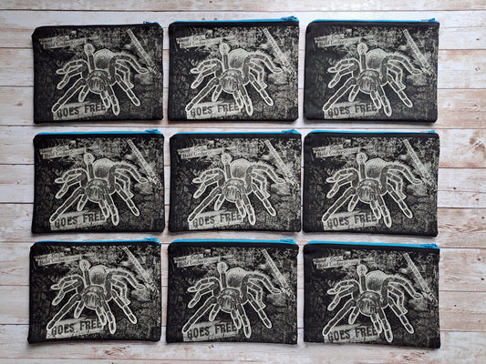 Spider Zipper Pouch | Punk Pouch | Screen Printed Pouch | Unique Pouch