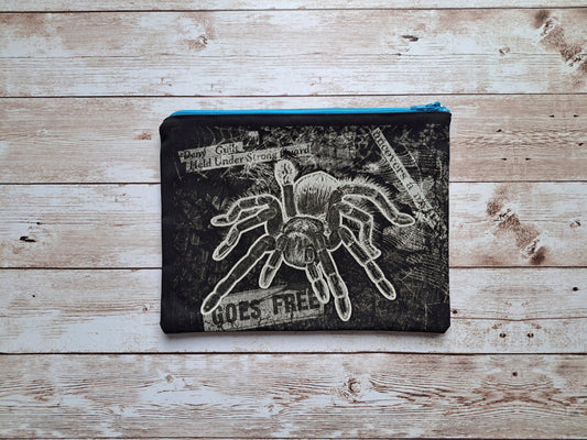 Spider Zipper Pouch | Punk Pouch | Screen Printed Pouch | Unique Pouch