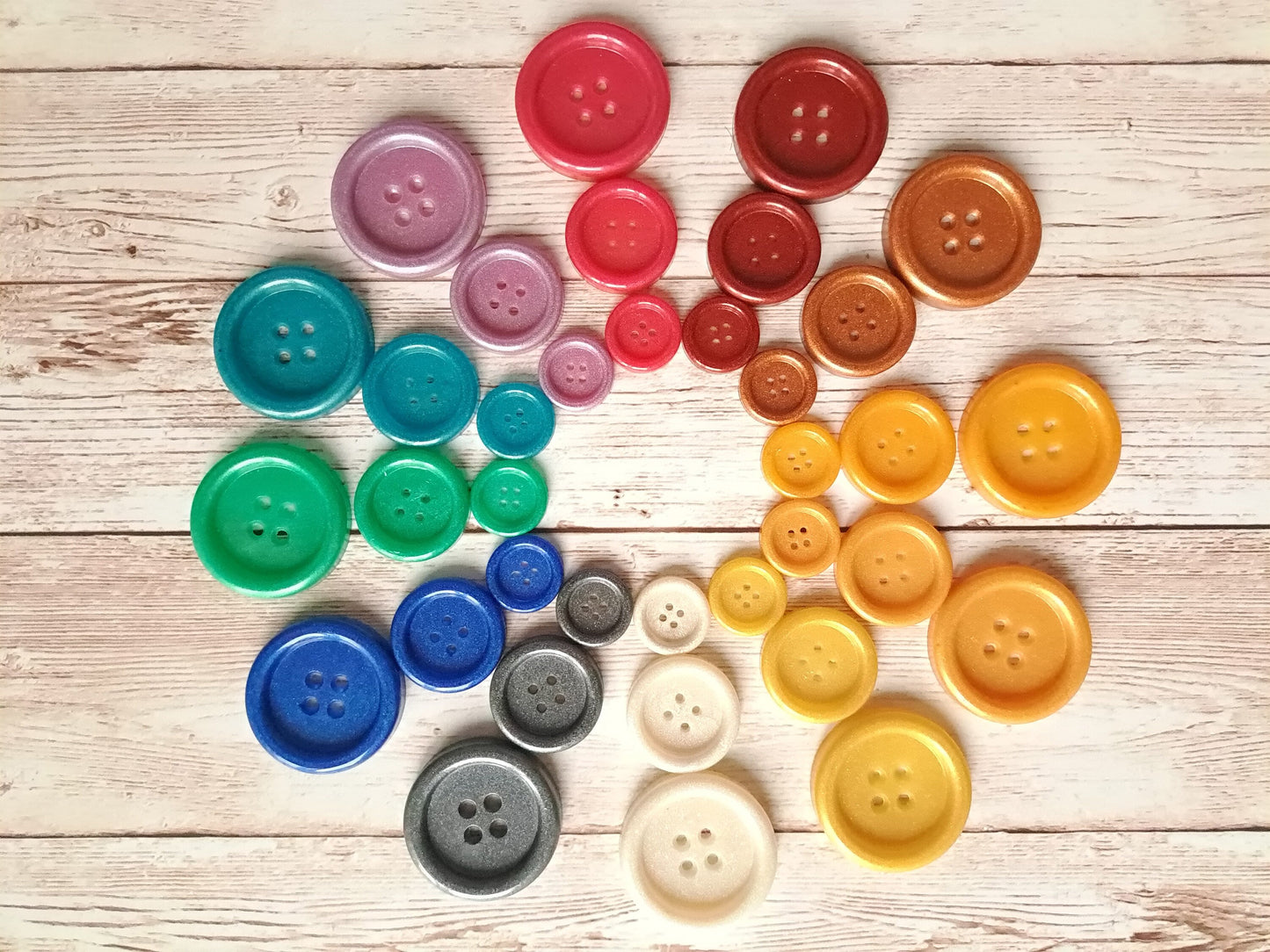 Colorful Pearlescent Resin Buttons | Handmade | Unique