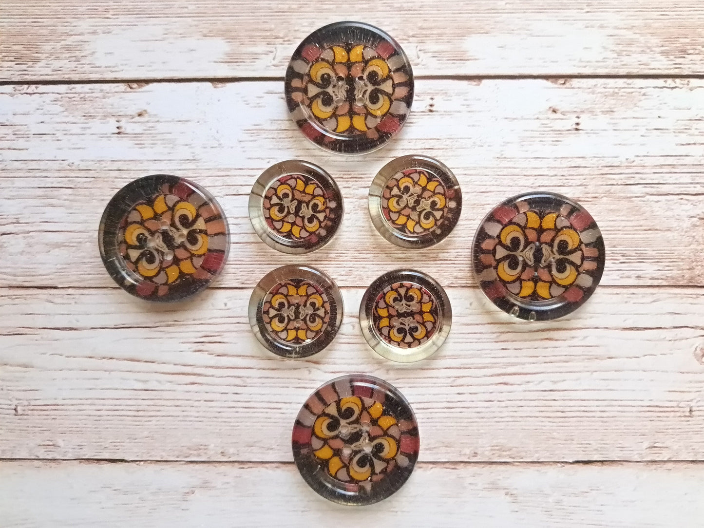 Floral Mandala Resin Buttons | Handmade | Unique Sewing Buttons