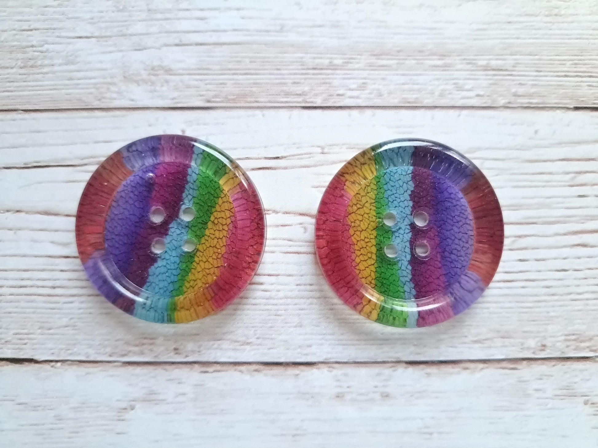 Rainbow Resin Buttons | Unique Handmade Sewing Buttons