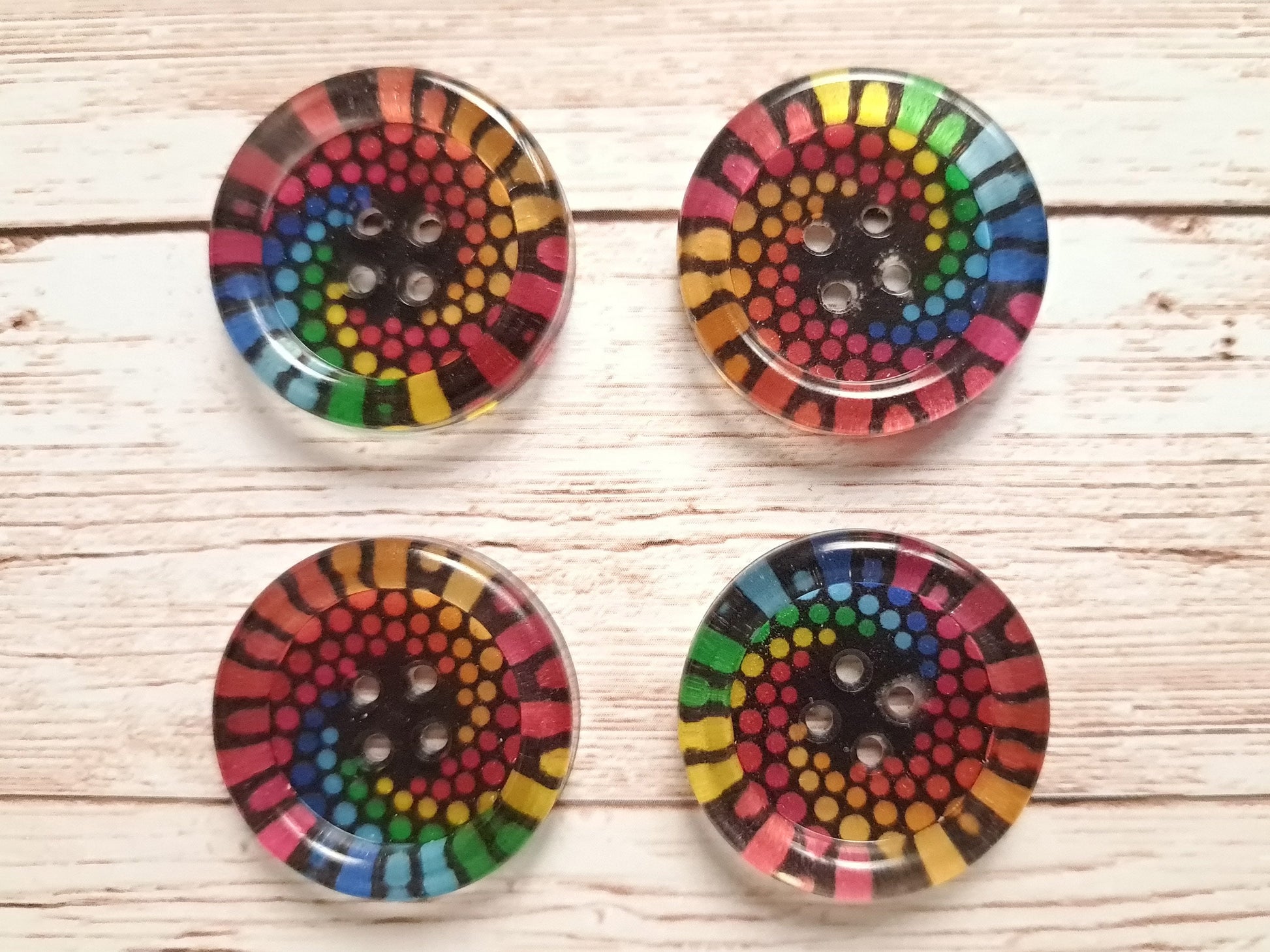 Rainbow Resin Buttons | Unique Handmade Sewing Buttons