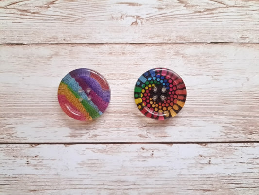 Rainbow Resin Buttons | Unique Handmade Sewing Buttons