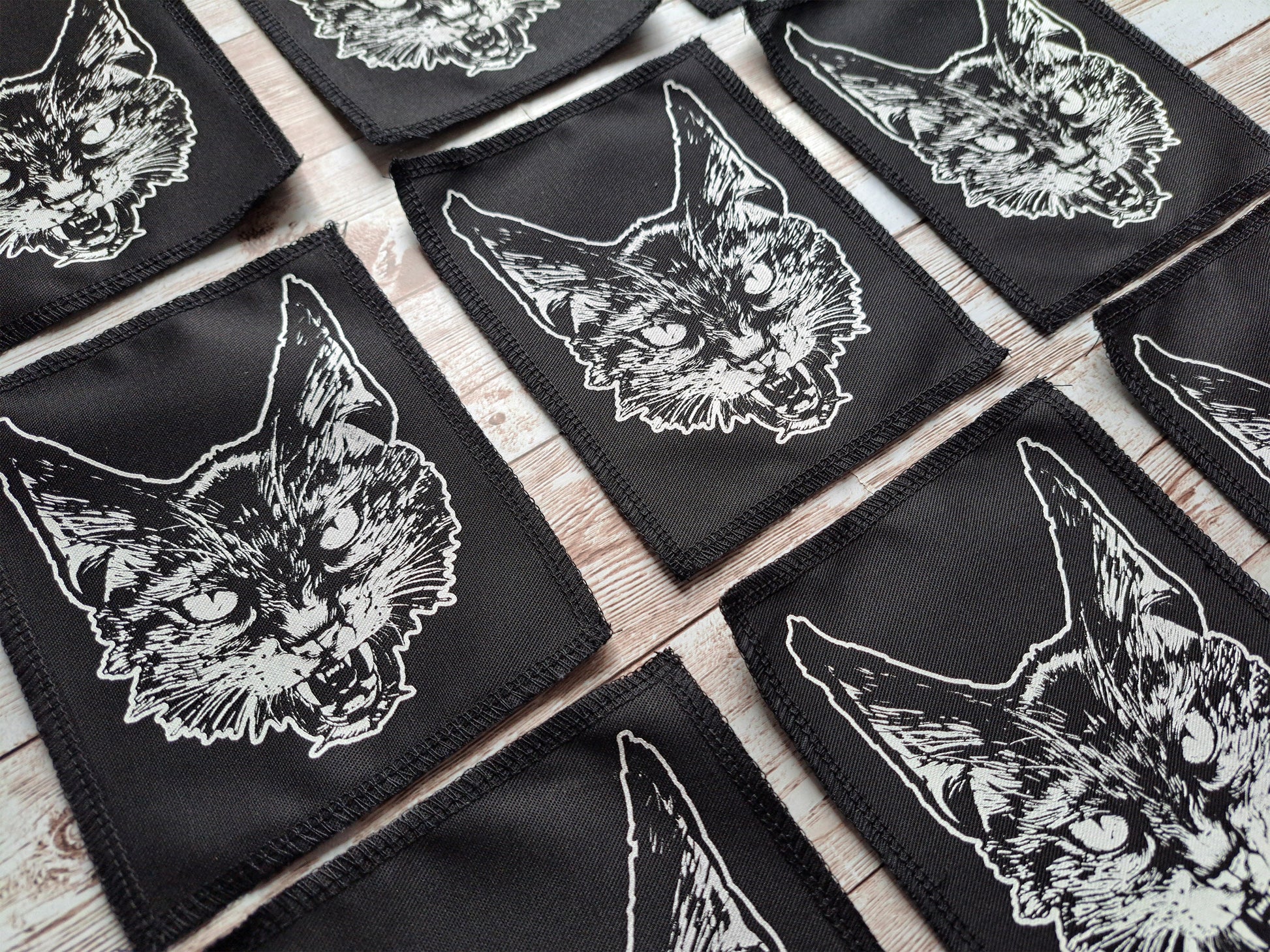 Cat Patch | Screen Printed Patch | Angry Feline Handmade Patch