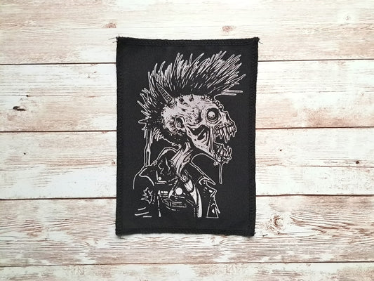 Zombie Punx Patch | Handmade Screen Printed | Punk Patch