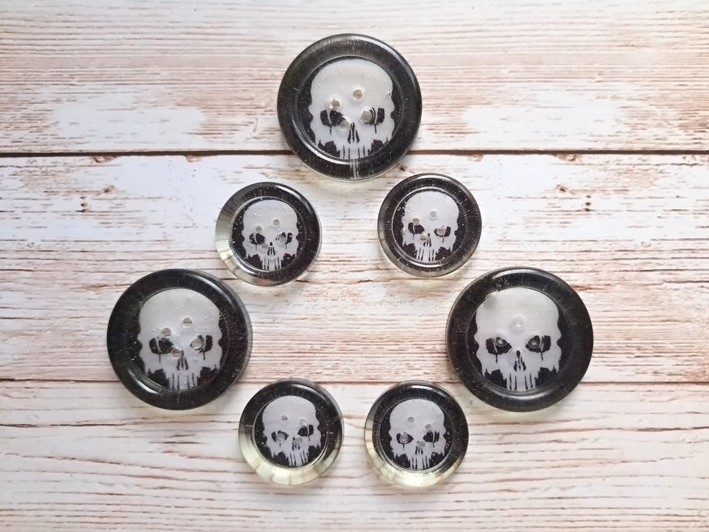 Alternative Resin Buttons | Limited Edition | Skull | Anarchy | Pentagram | Cobweb