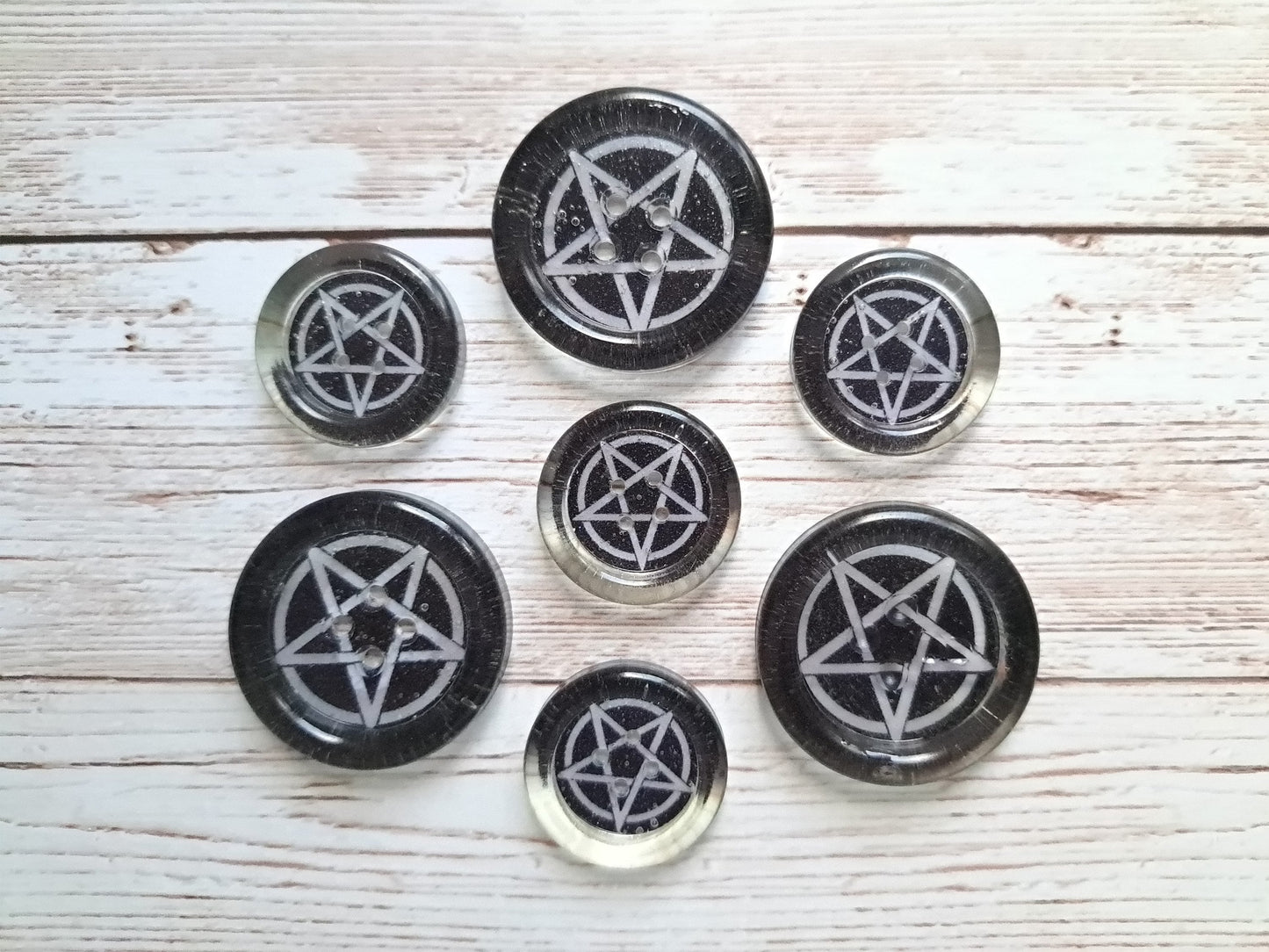 Alternative Resin Buttons | Limited Edition | Skull | Anarchy | Pentagram | Cobweb