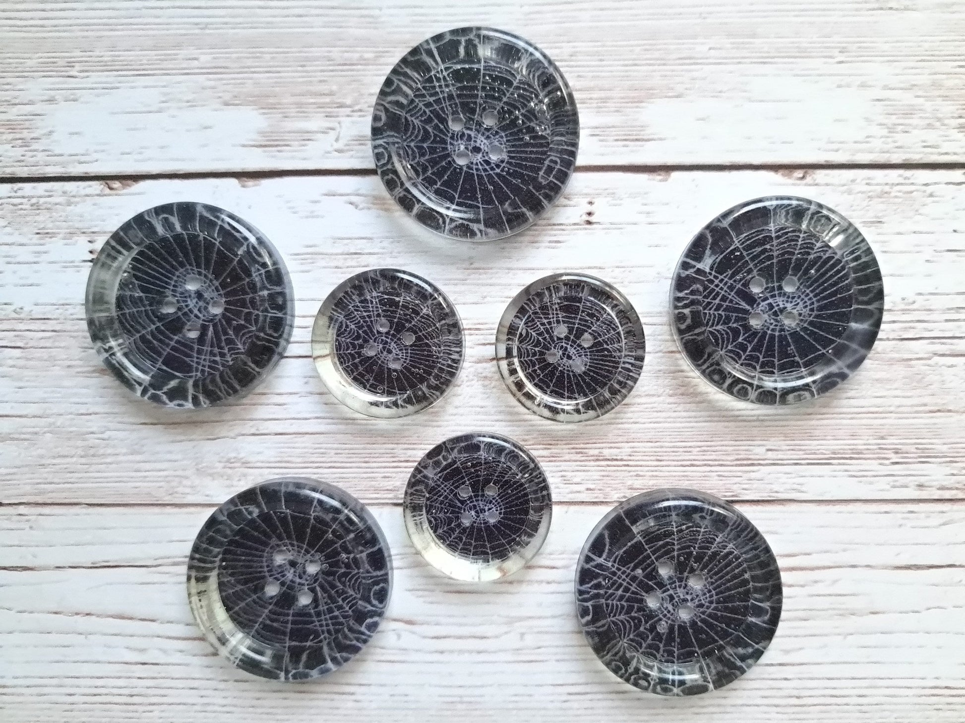 Alternative Resin Buttons | Limited Edition | Skull | Anarchy | Pentagram | Cobweb