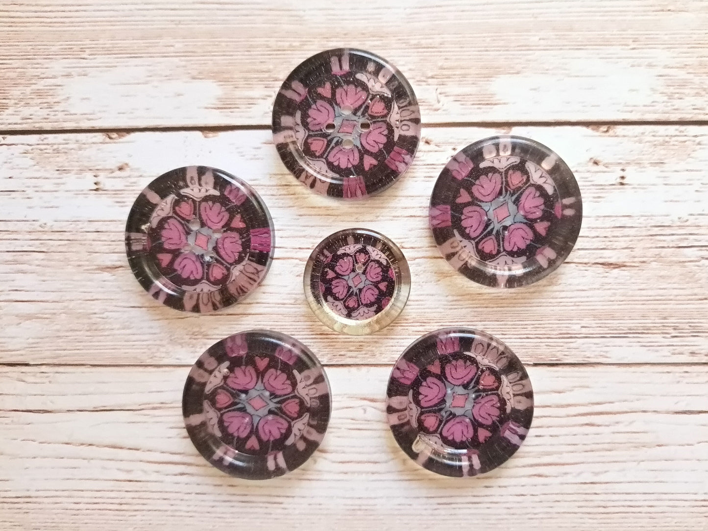 Floral Mandala Resin Buttons | Handmade | Unique Sewing Buttons