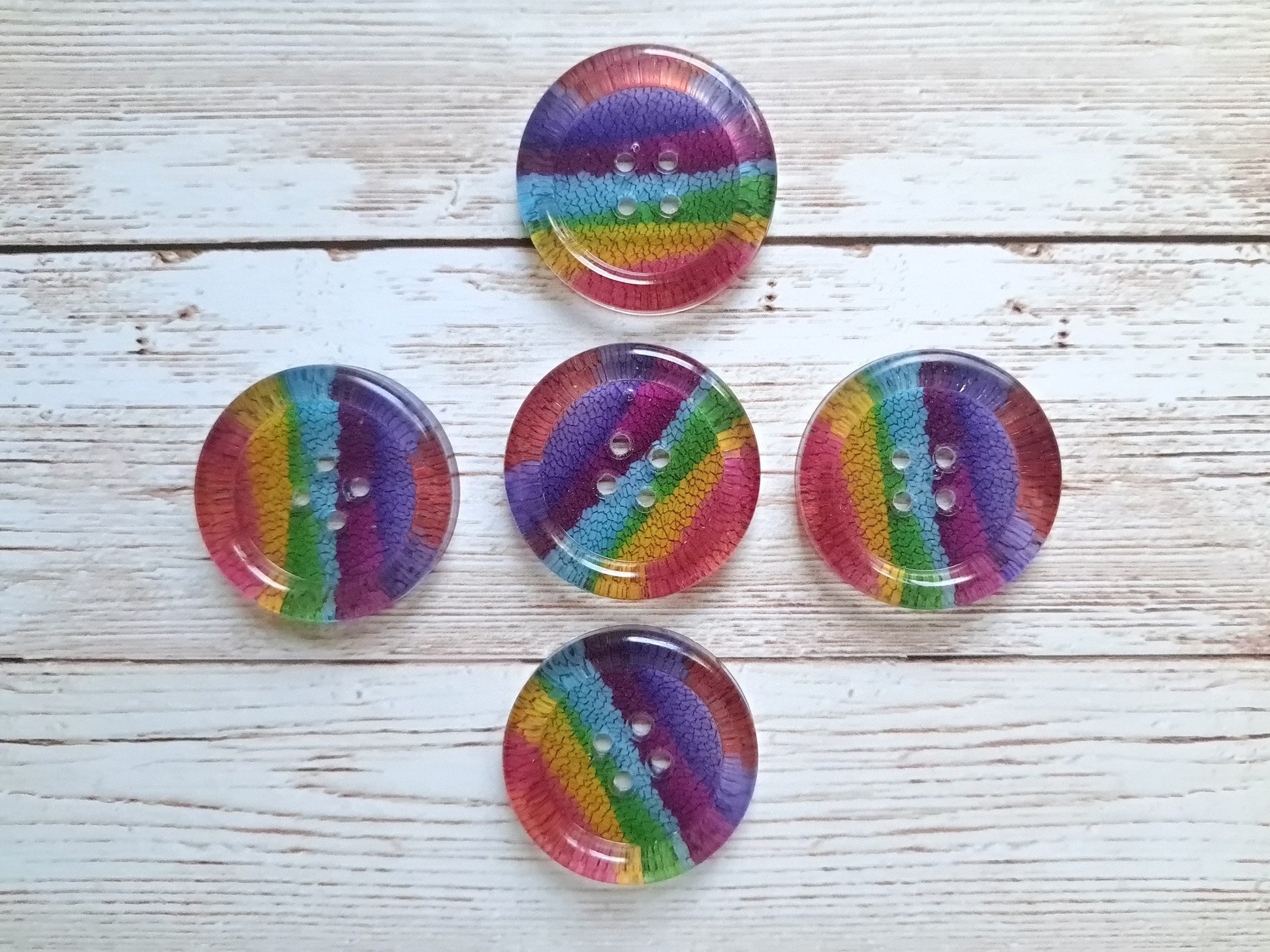 Rainbow Resin Buttons | Unique Handmade Sewing Buttons