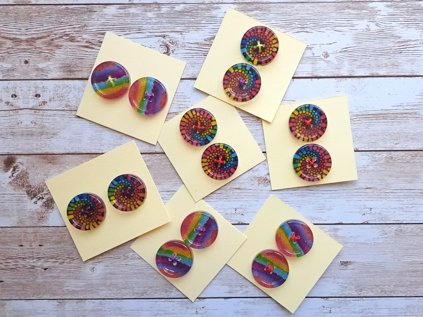 Rainbow Resin Buttons | Unique Handmade Sewing Buttons