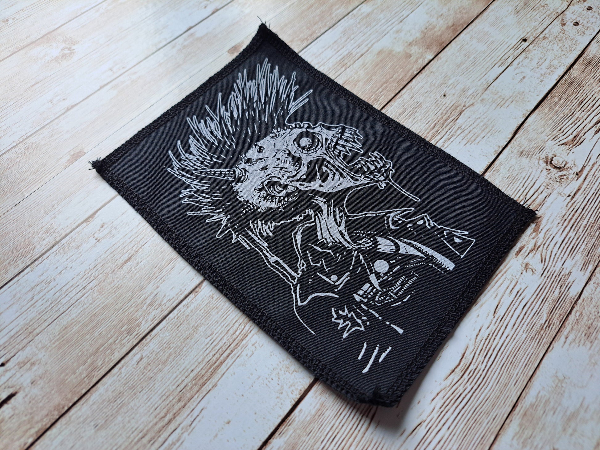 Zombie Punx Patch | Handmade Screen Printed | Punk Patch