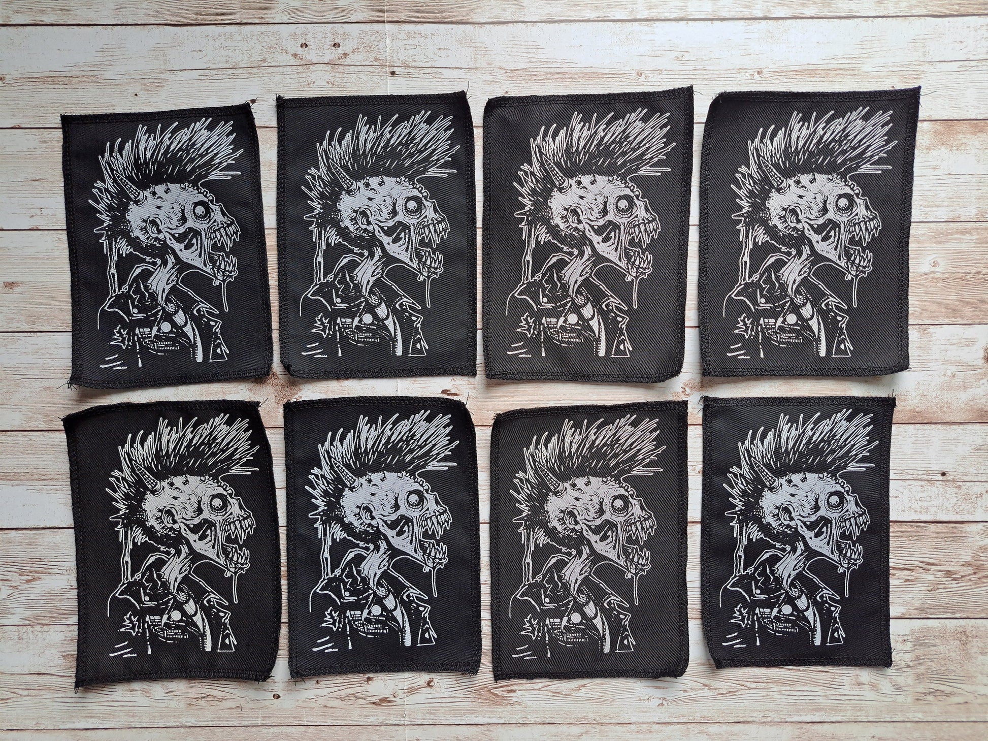 Zombie Punx Patch | Handmade Screen Printed | Punk Patch