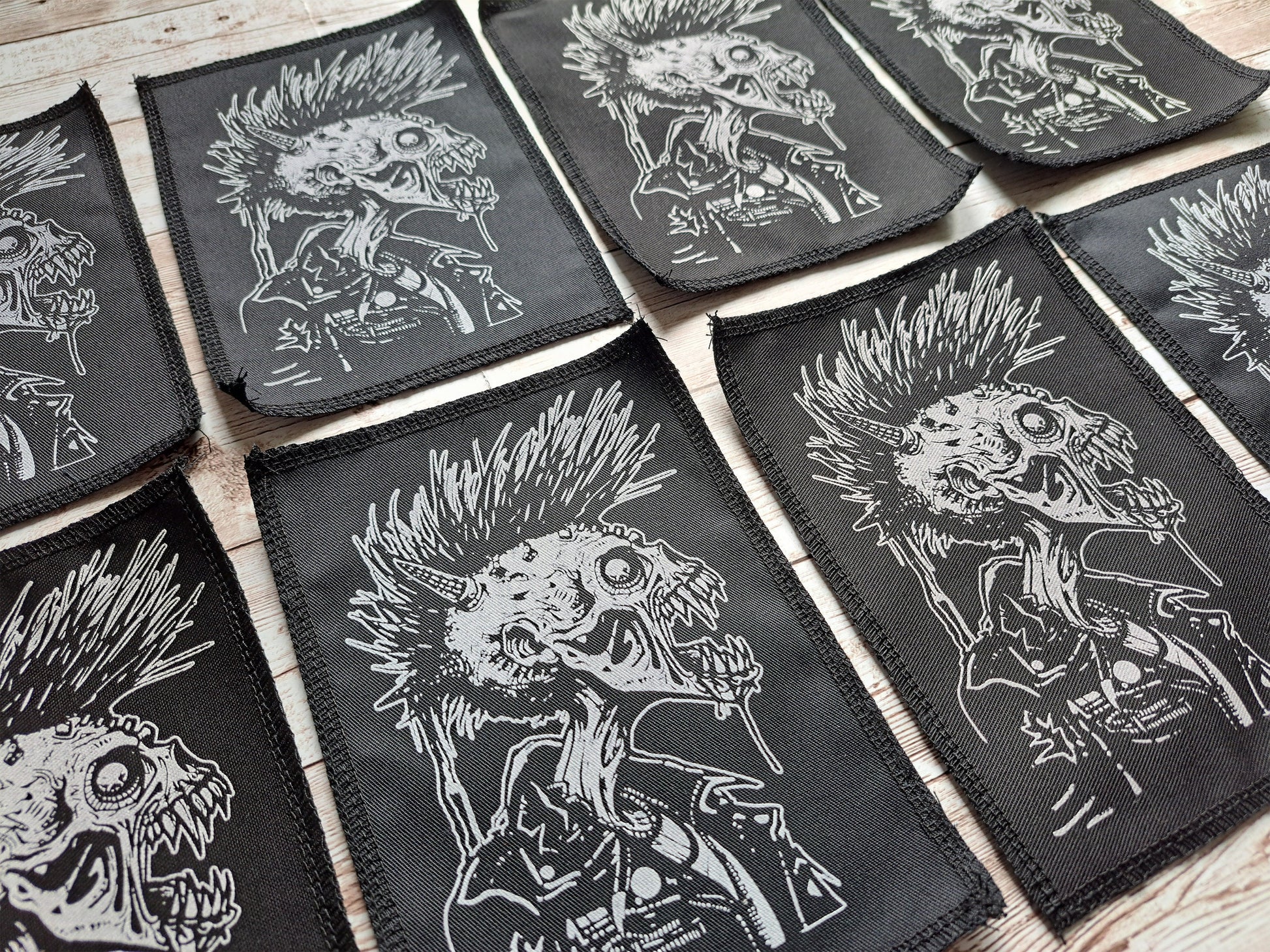 Zombie Punx Patch | Handmade Screen Printed | Punk Patch