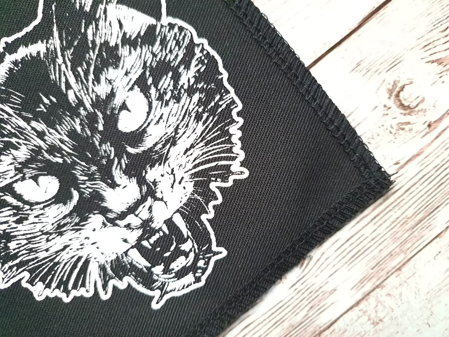 Cat Patch | Screen Printed Patch | Angry Feline Handmade Patch