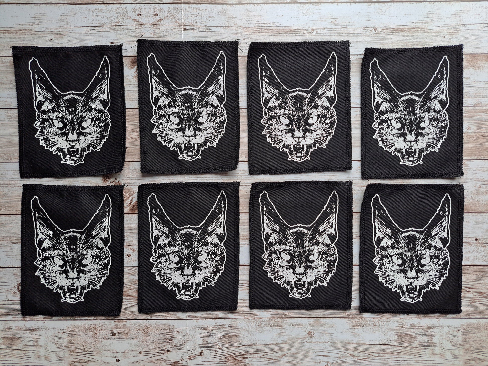 Cat Patch | Screen Printed Patch | Angry Feline Handmade Patch