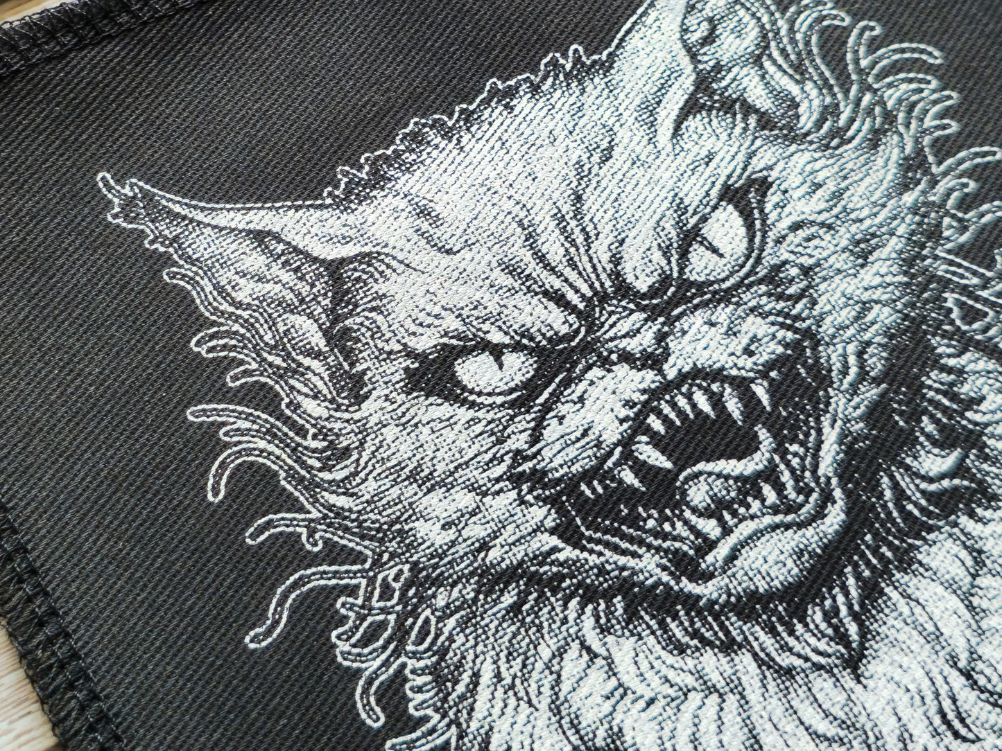 Freaky Cat | Screen Printed Patch | Handmade Sew On Patch