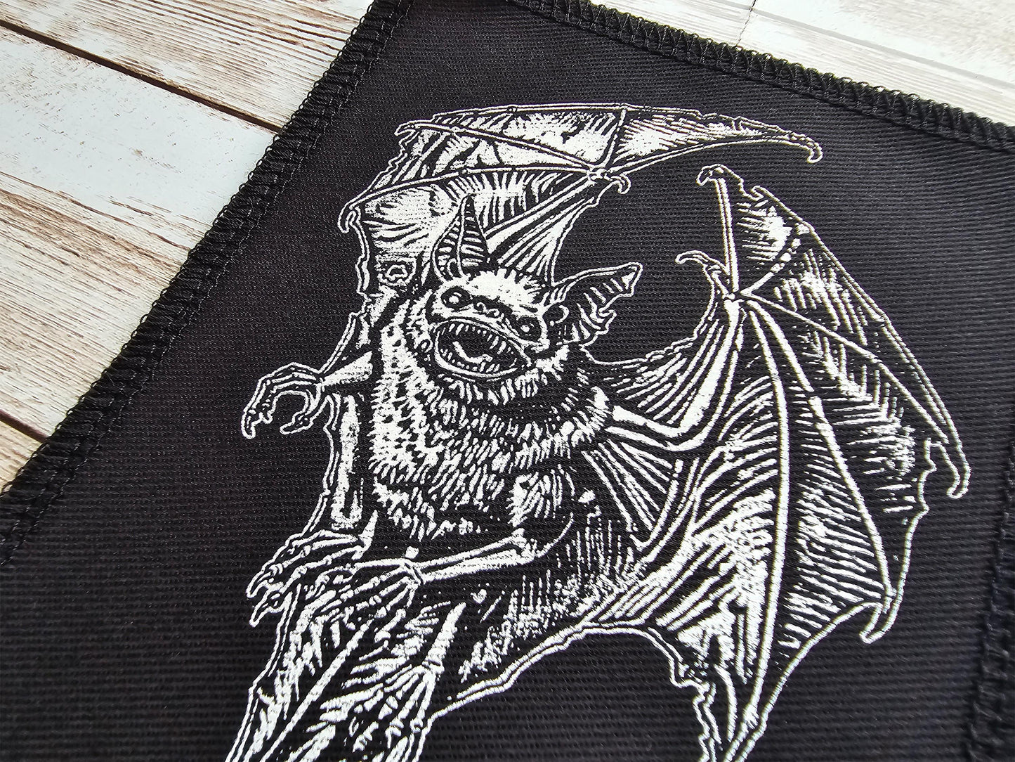 Screaming Chiroptera Patch | Screen Printed Patch | Handmade Bat Patch