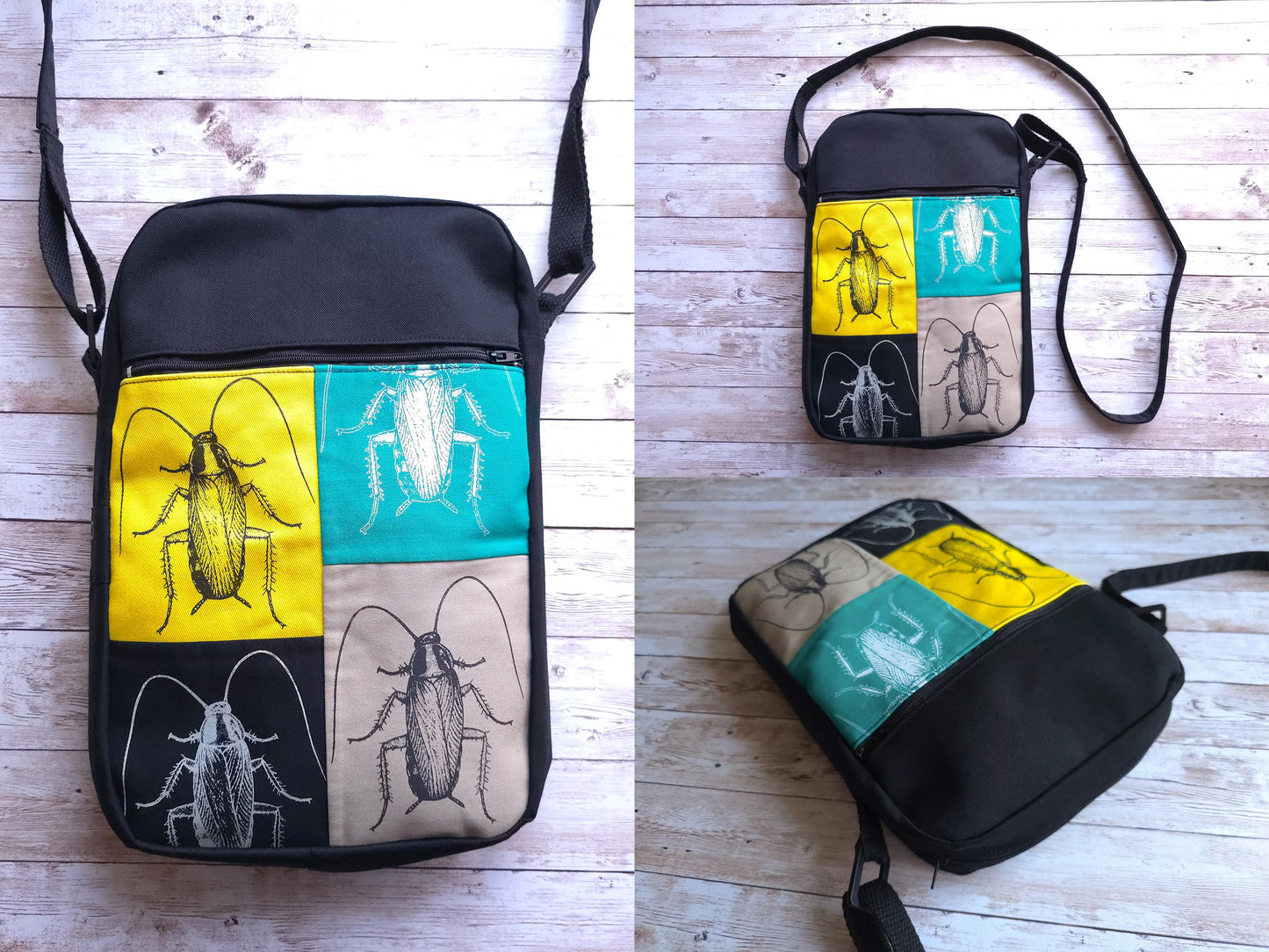 Cockroach Crossbody Bag | Handmade Screen Printed Bag