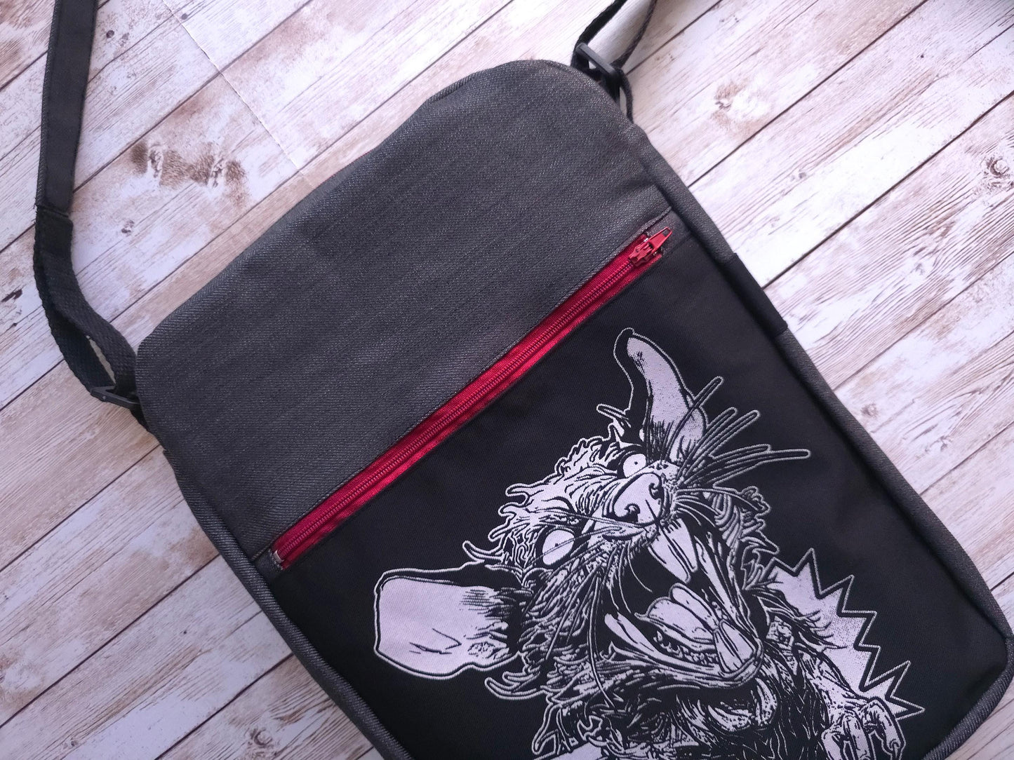 Rat Scream Crossbody Bag | Handmade Screen Printed Bag