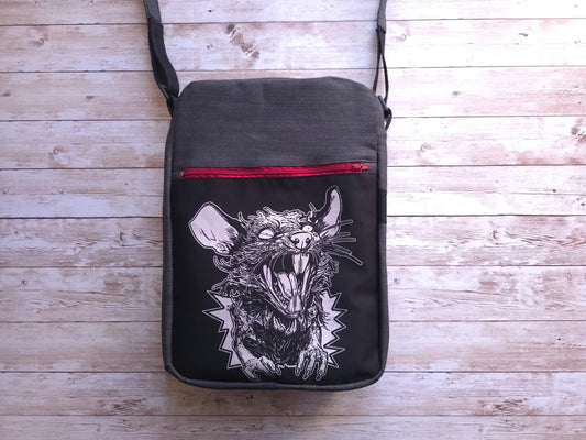 Rat Scream Crossbody Bag | Handmade Screen Printed Bag