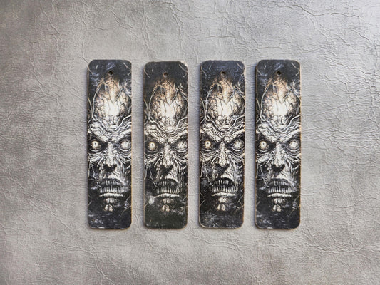 Evil Face Wooden Bookmark | Handmade | Original Art Decoupage