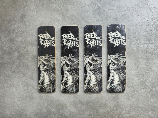 Feed The Rats Wooden Bookmark | Handmade | Original Art Decoupage