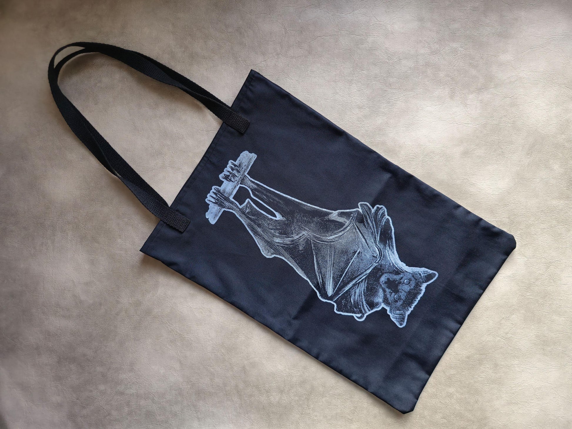 Bat Hanging Tote Bag | Handmade Screen Printed Tote