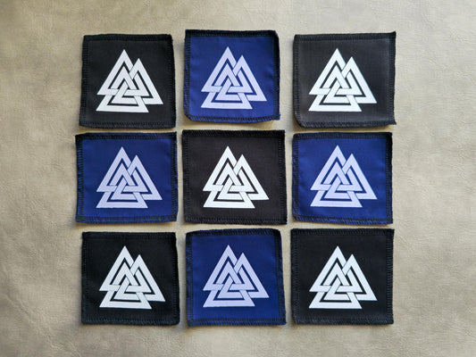 Valknut Symbol Patch | Handmade Screen Printed | Punk Patch