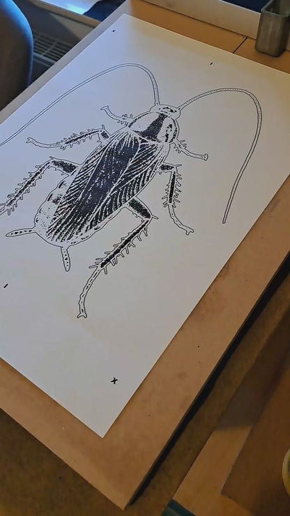 Cockroach Back Patch | Handmade Screen Printed Patch | Sew On Patch