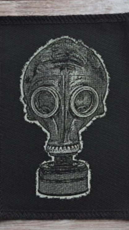 Gas Mask Patch | Handmade Screen Printed Patch | Sew On Patch
